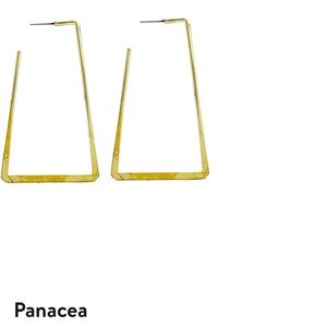 Rectangular gold hoops